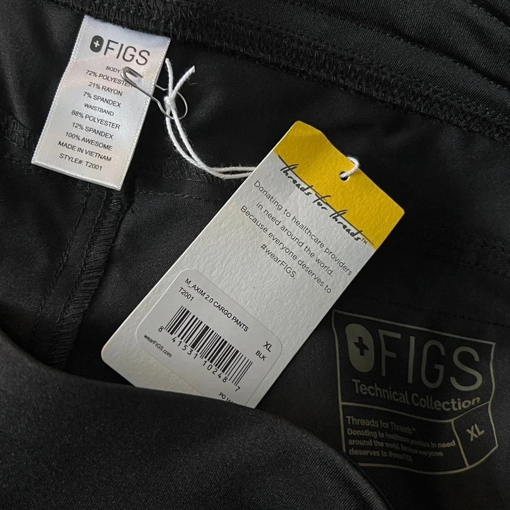 Figs Axim Cargo Scrub Pants™ Black Size XL NWT